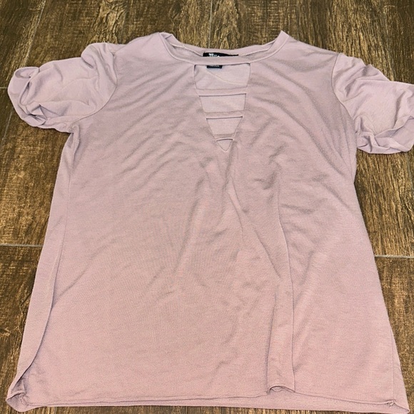 Miss Chievous Tops - Women's Mauve Top with Cut-Out Detail